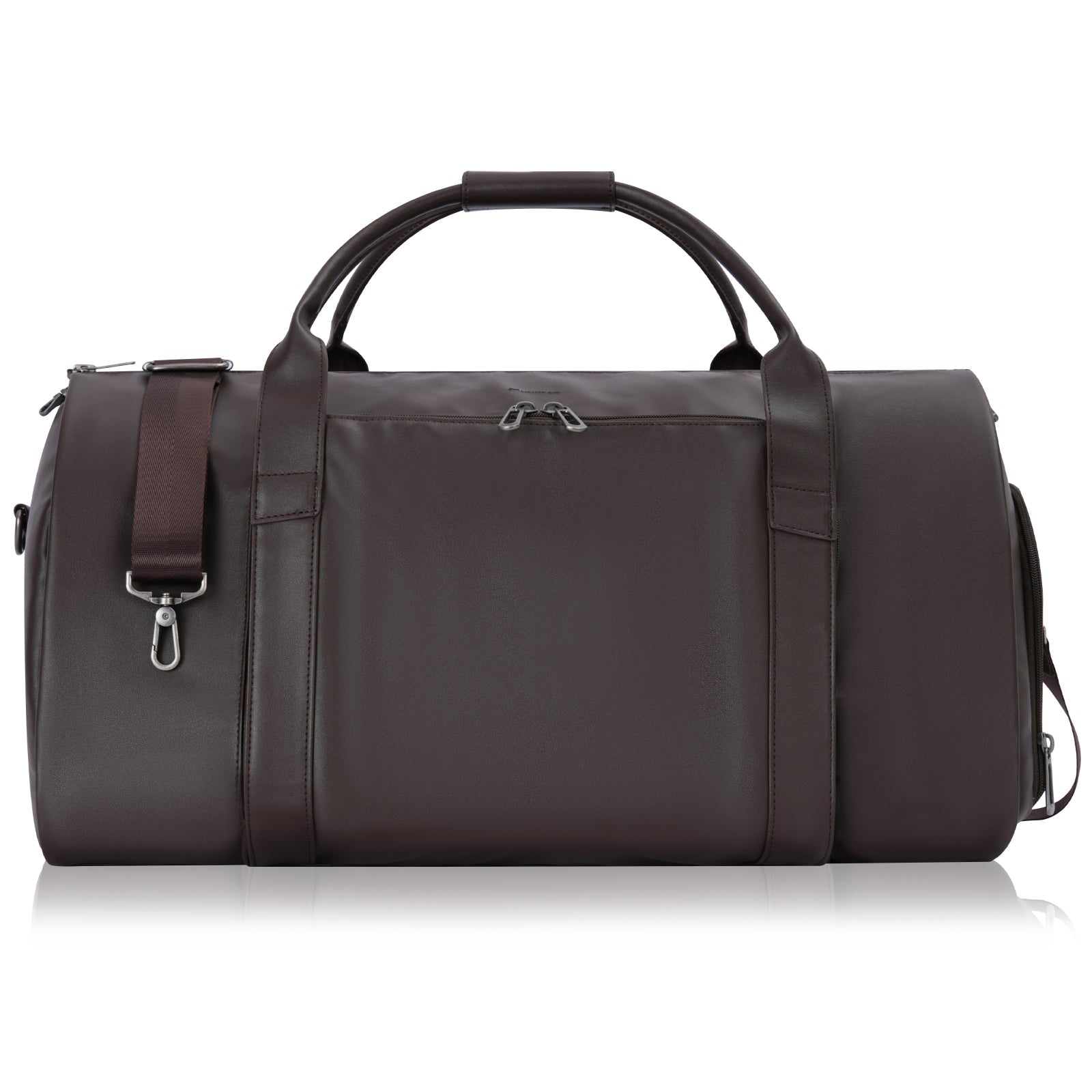 Modoker Leather Garment Bag for Travel – 2-in-1 Carry-On Suit Bag & Weekender for Men and Women – Wedding Dress Luggage with Shoe Compartment & Shoulder Strap – Ideal for Business Trips, Pink Modoker
