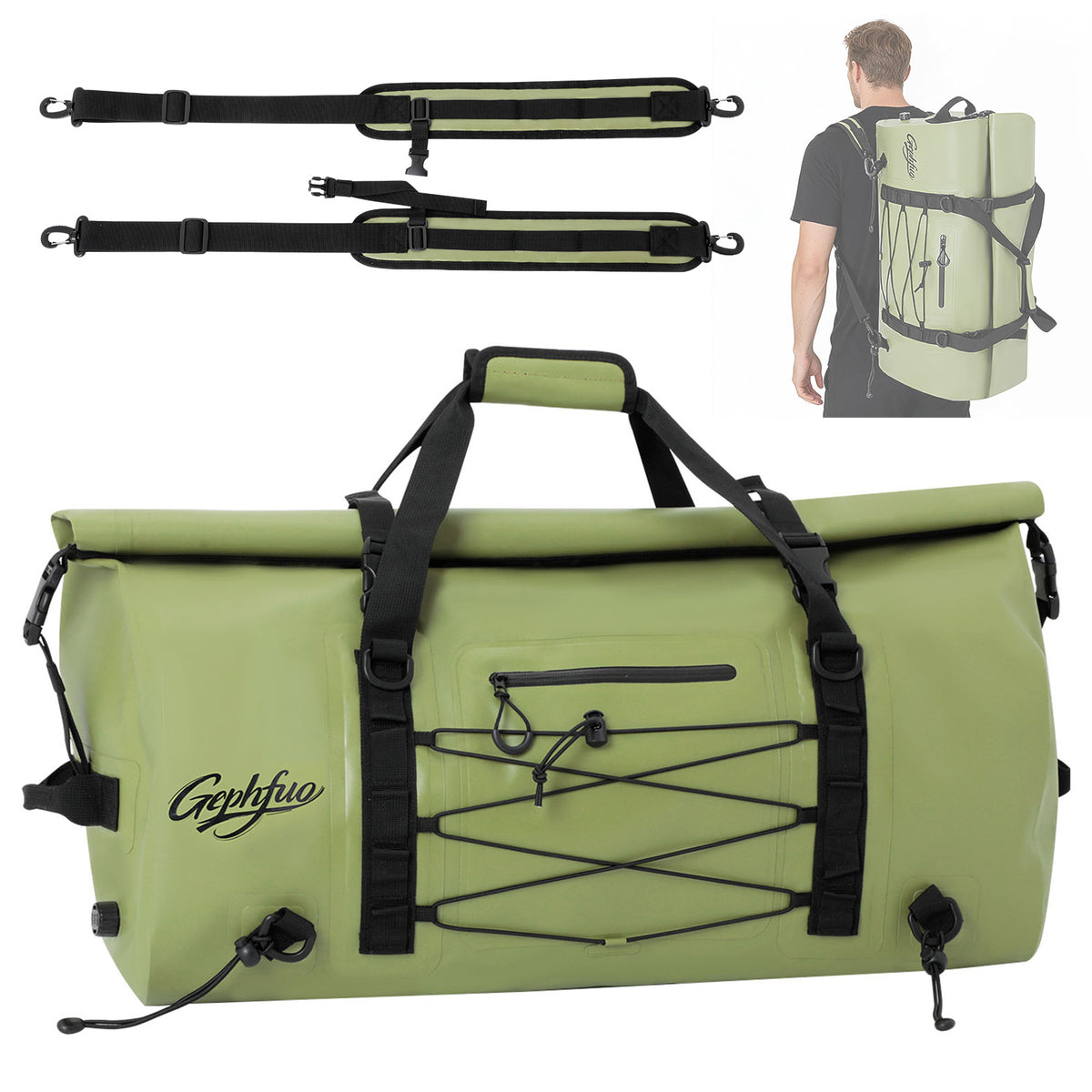 Large Waterproof Duffel Backpack for Kayaking & Camping