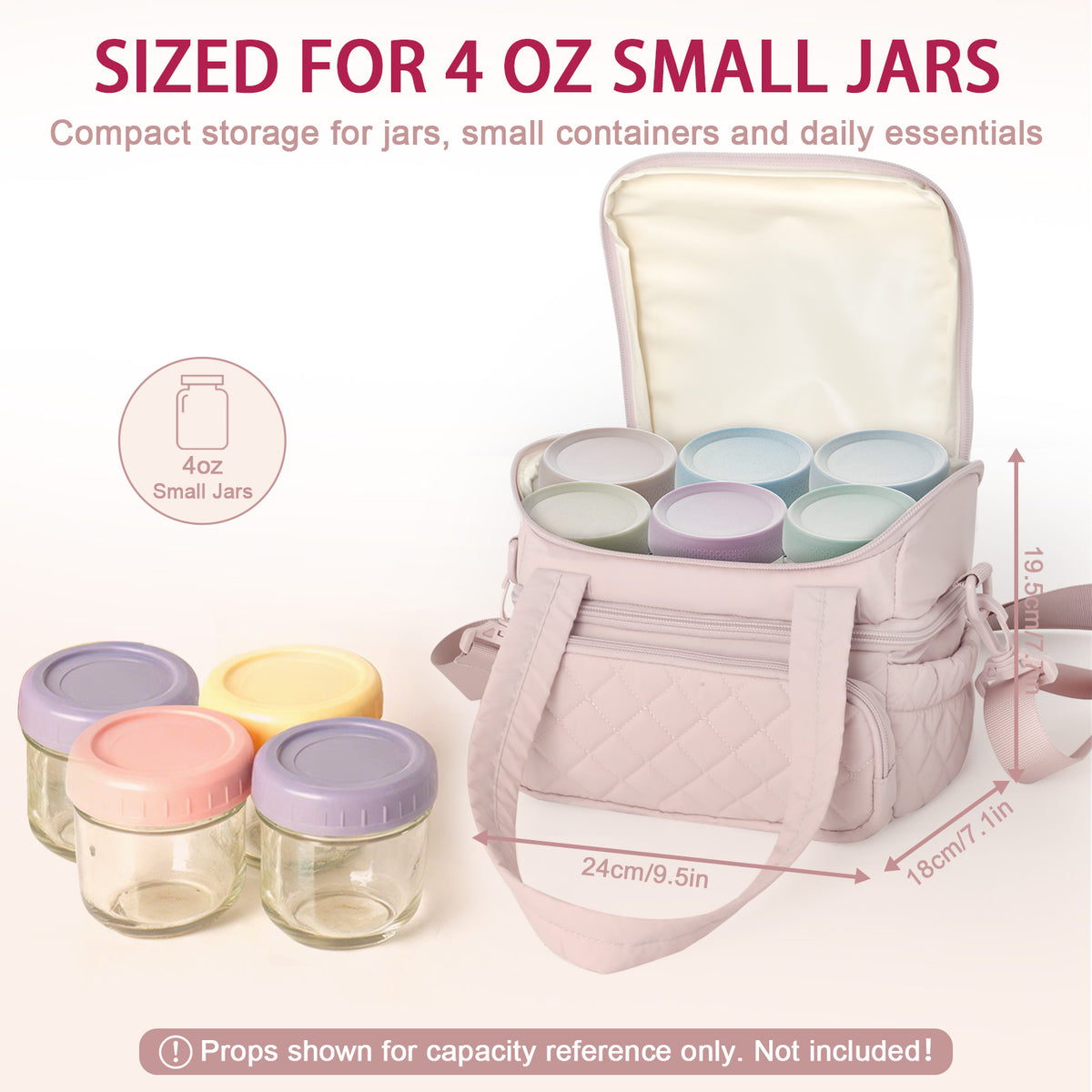 Padded Carrying Bag Compatible with 4 oz Small Glass Jars with Lids  Jar Bag for Small Glass Containers, Yogurt Containers, Jars and Meal Prep Storage