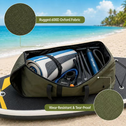 Inflatable Stand Up Paddle Board Bag, 2-in-1 110L Large Capacity Paddle Board Backpack with Padded Shoulder Straps, Water Resistant SUP Travel Bag for Pump, Paddle Board& Accessories