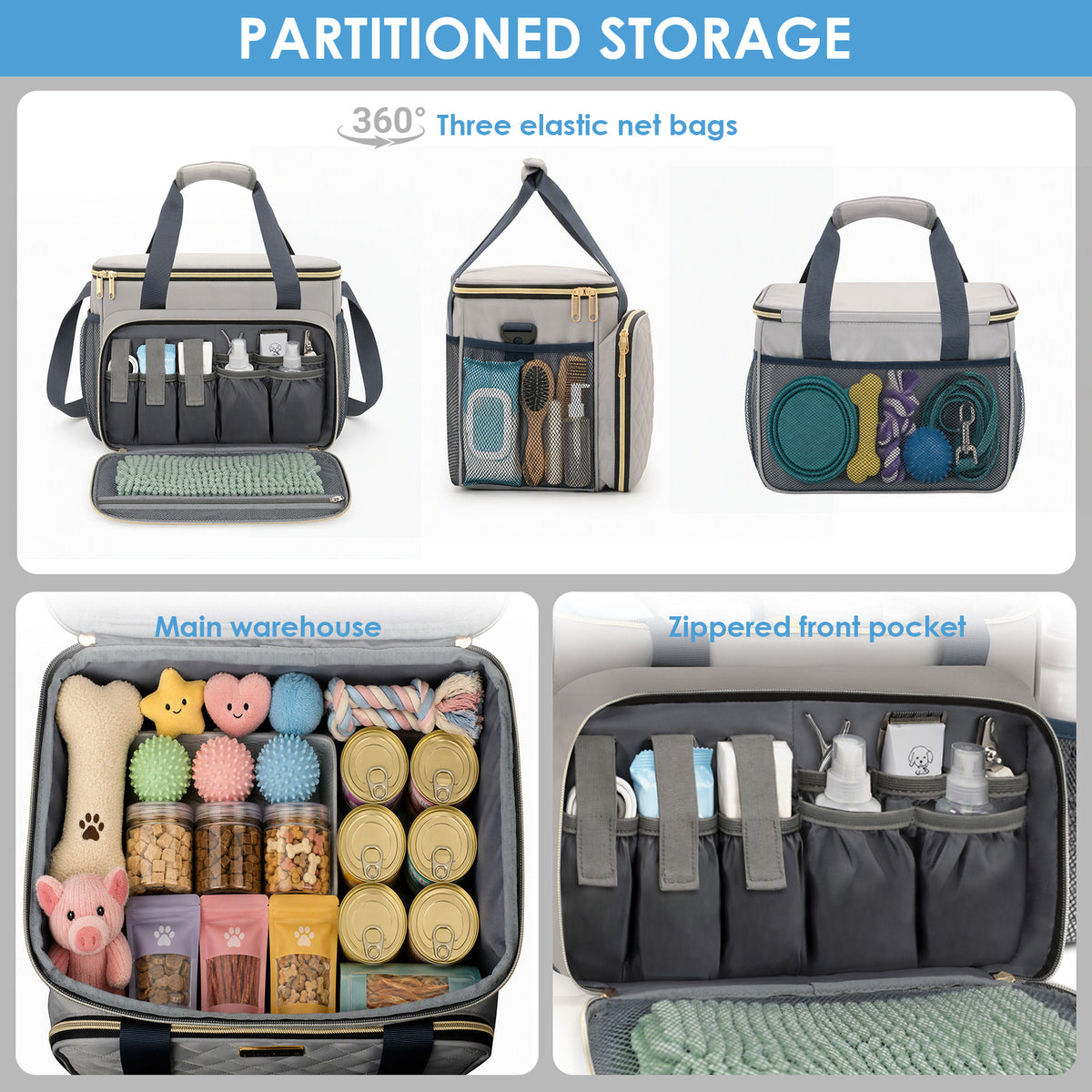 Modoker Dog Grooming Vacuum Organizer Bag with Tool Storage