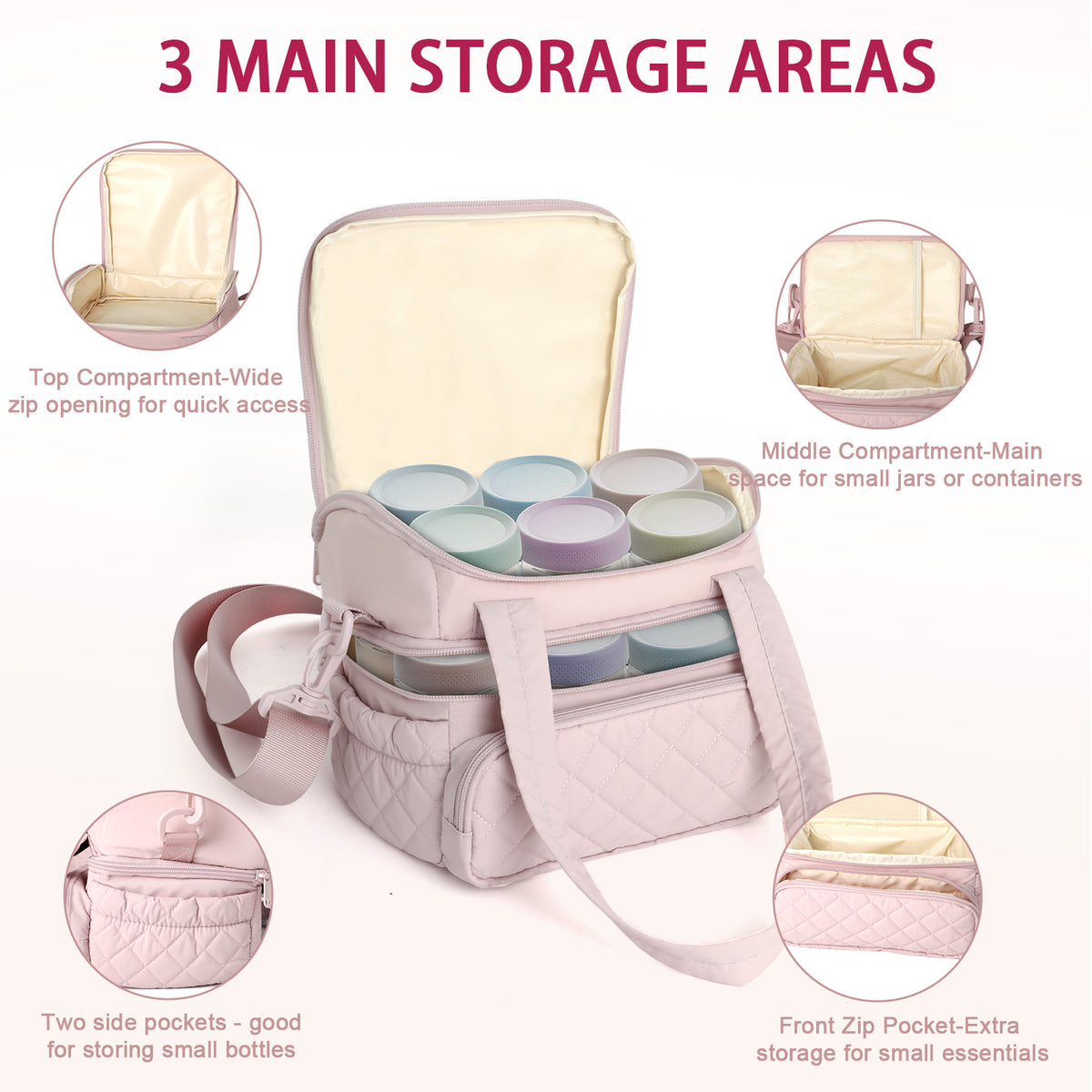 Padded Carrying Bag Compatible with 4 oz Small Glass Jars with Lids  Jar Bag for Small Glass Containers, Yogurt Containers, Jars and Meal Prep Storage