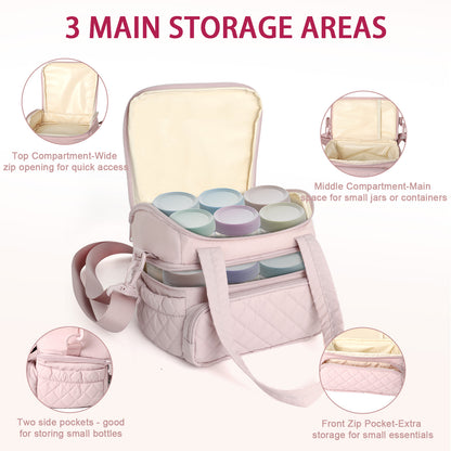 Padded Carrying Bag Compatible with 4 oz Small Glass Jars with Lids  Jar Bag for Small Glass Containers, Yogurt Containers, Jars and Meal Prep Storage