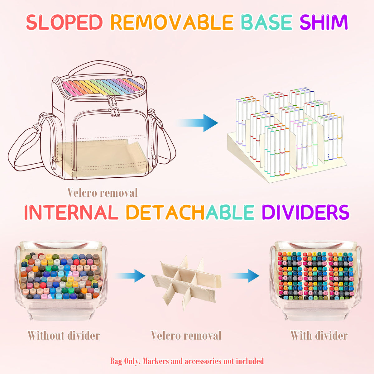 Large Marker Organizer Bag for Up to 250 Markers