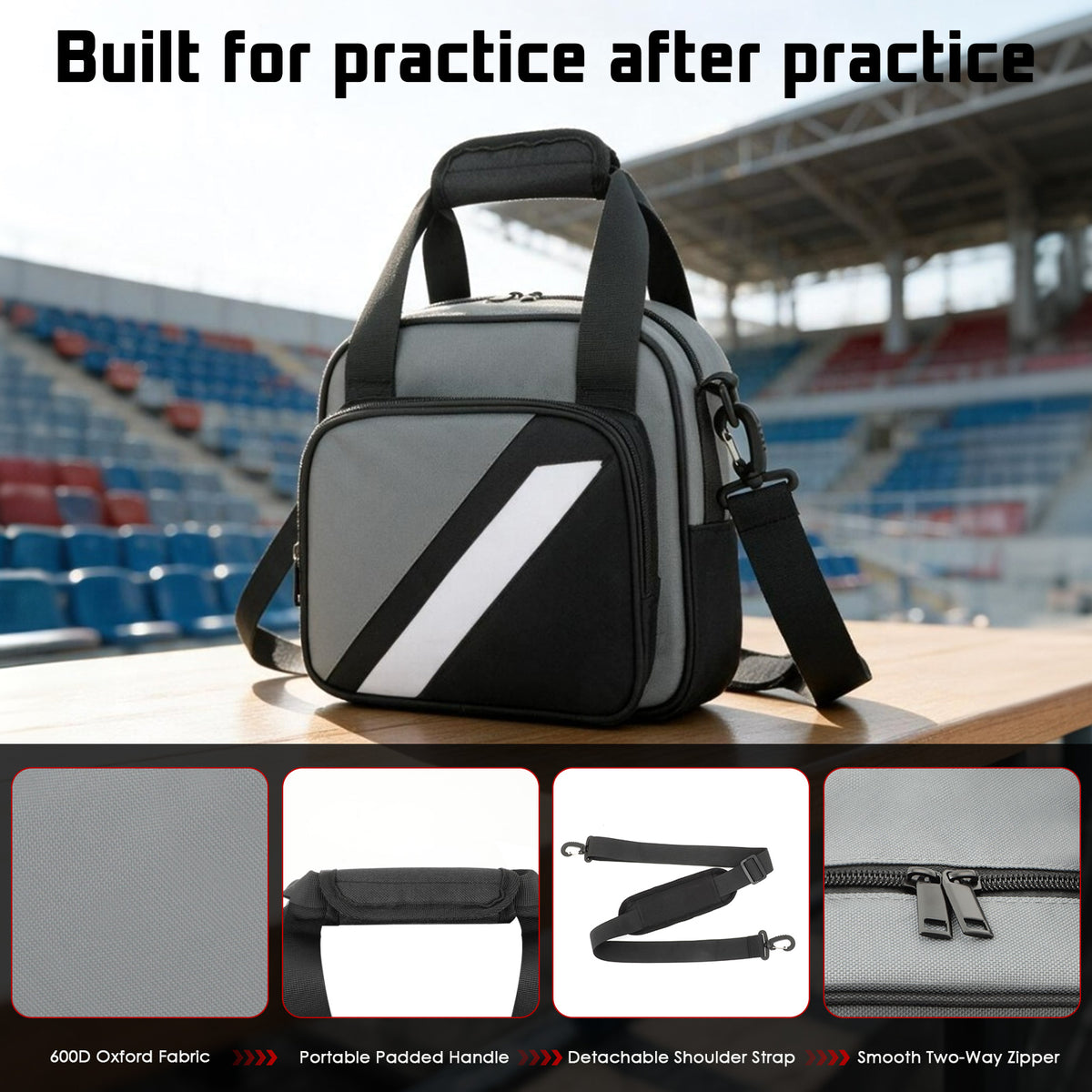 Competition-Ready Discus Carry Bag for 2 Discus with Padded Storage, Shoulder Strap & Front Pocket for Track Meets and Training