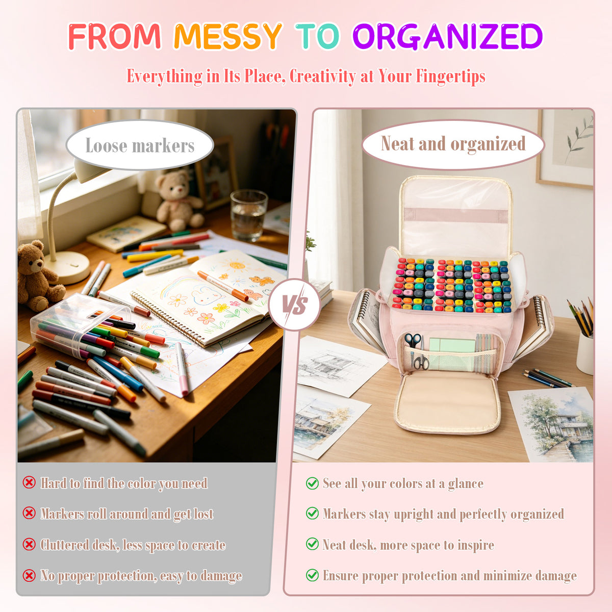 Large Marker Organizer Bag for Up to 250 Markers