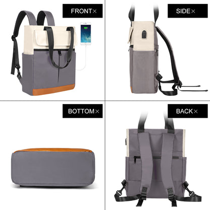 Modoker Convertible Daypack Laptop Backpack, Computer Backpack Work Backpack with USB Charging Port