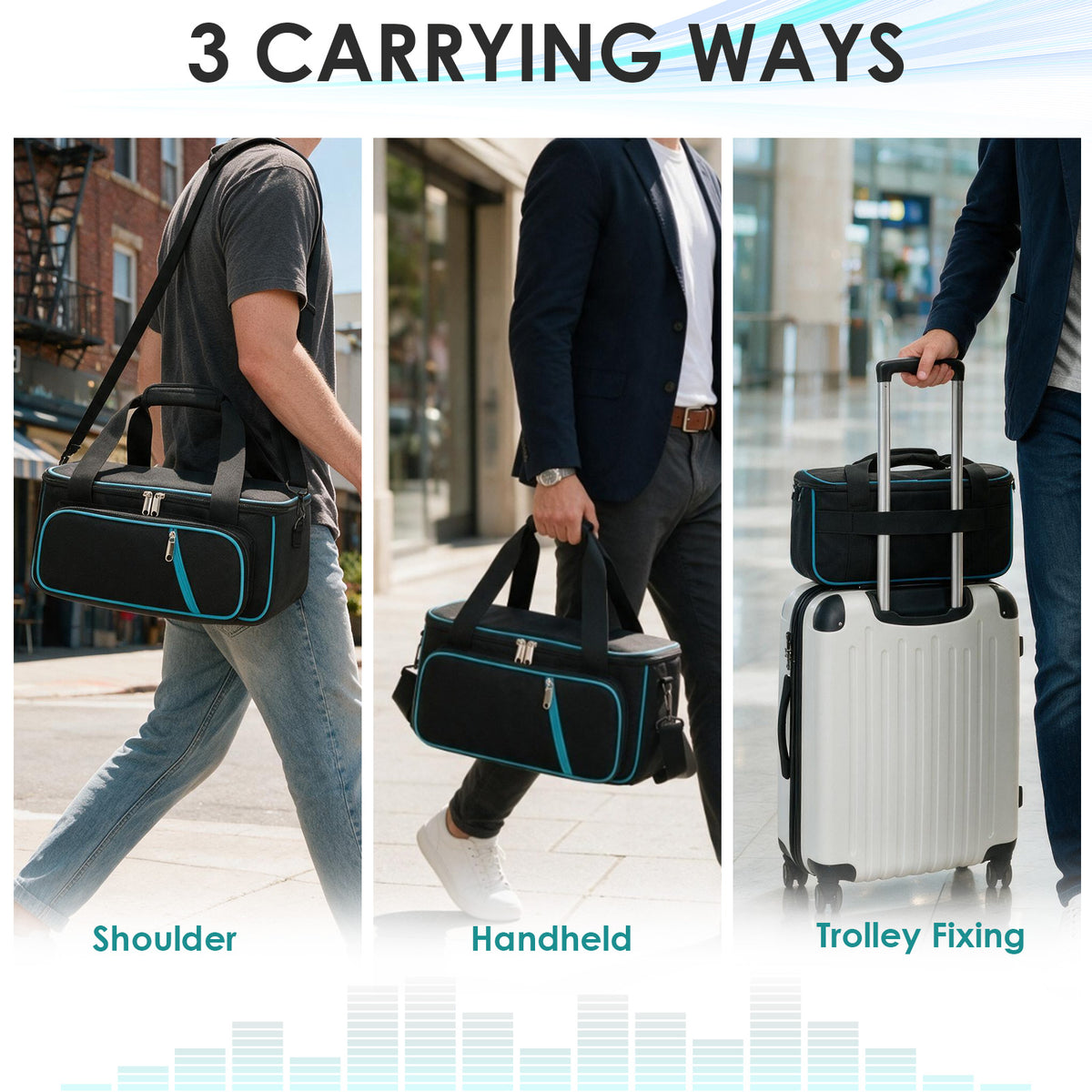 Padded Mixer Carrying Bag Compatible with Behringer X AIR XR12/XR16/XR18, 10mm Protection with Front Storage Pocket
