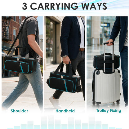 Padded Mixer Carrying Bag Compatible with Behringer X AIR XR12/XR16/XR18, 10mm Protection with Front Storage Pocket
