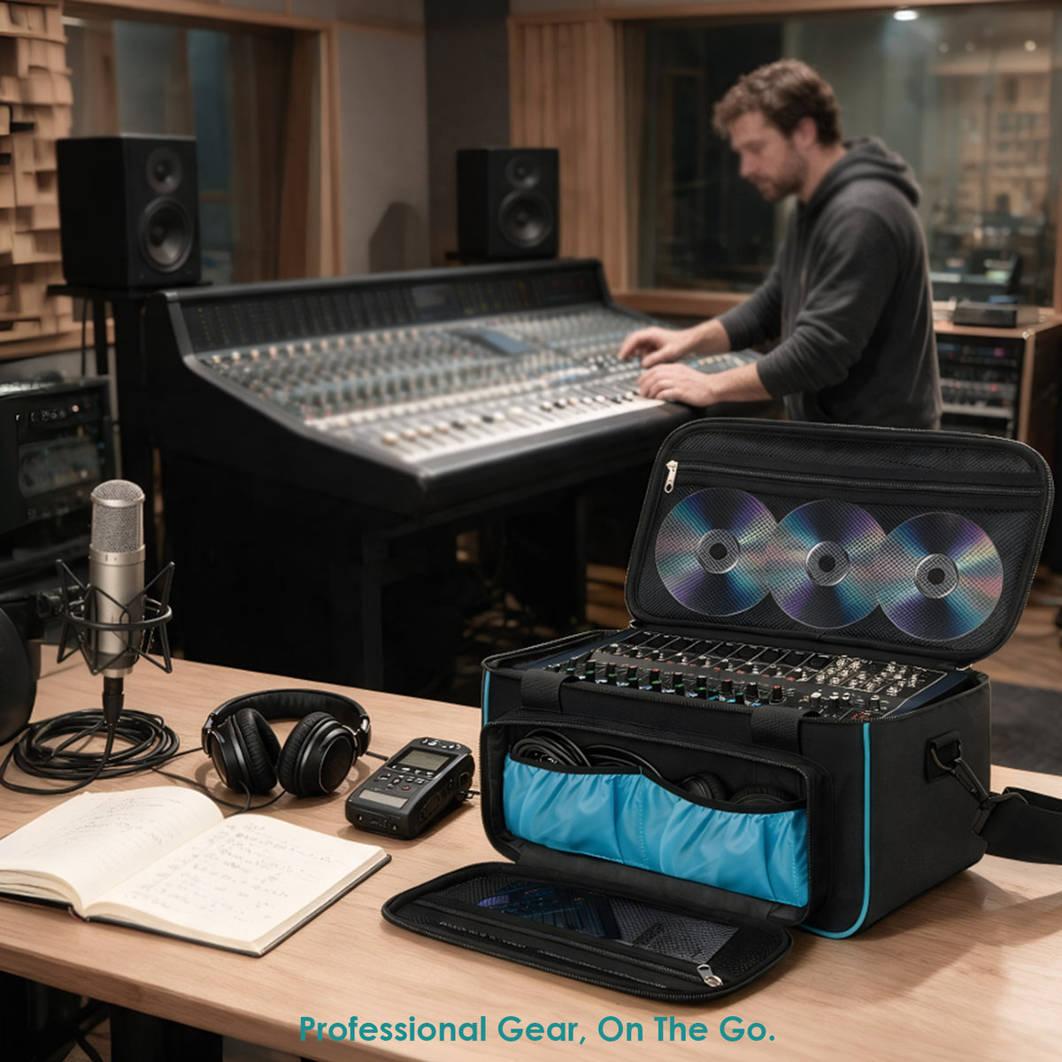 Padded Mixer Carrying Bag Compatible with Behringer X AIR XR12/XR16/XR18, 10mm Protection with Front Storage Pocket