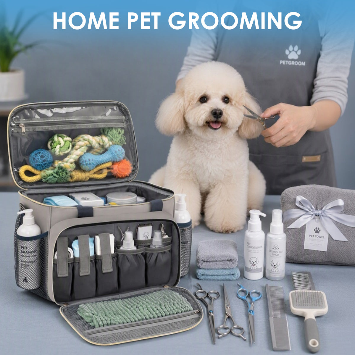 Modoker Dog Grooming Vacuum Organizer Bag with Tool Storage