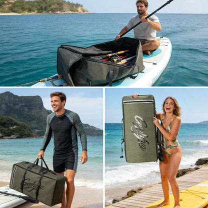 Inflatable Stand Up Paddle Board Bag, 2-in-1 110L Large Capacity Paddle Board Backpack with Padded Shoulder Straps, Water Resistant SUP Travel Bag for Pump, Paddle Board& Accessories