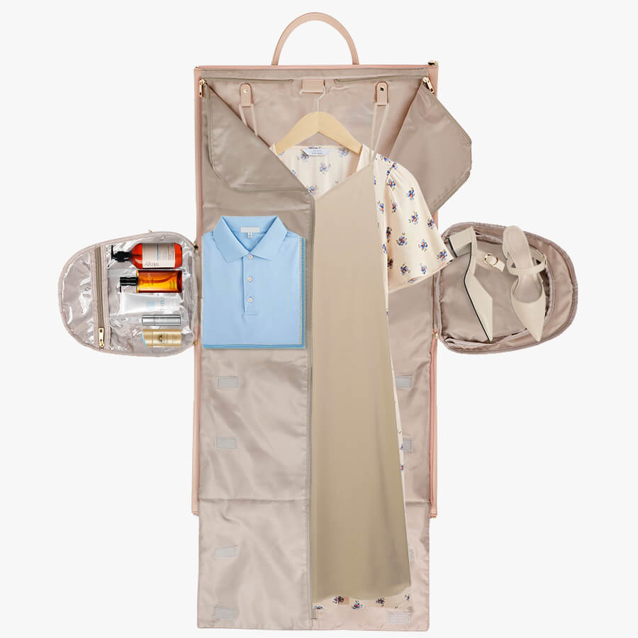 Modoker Rolling Garment Bags with Wheels, Women Garment Duffel Bag for Travel, PU Leather Convertible Garment Bag with Trollery Suit Luggage Bag