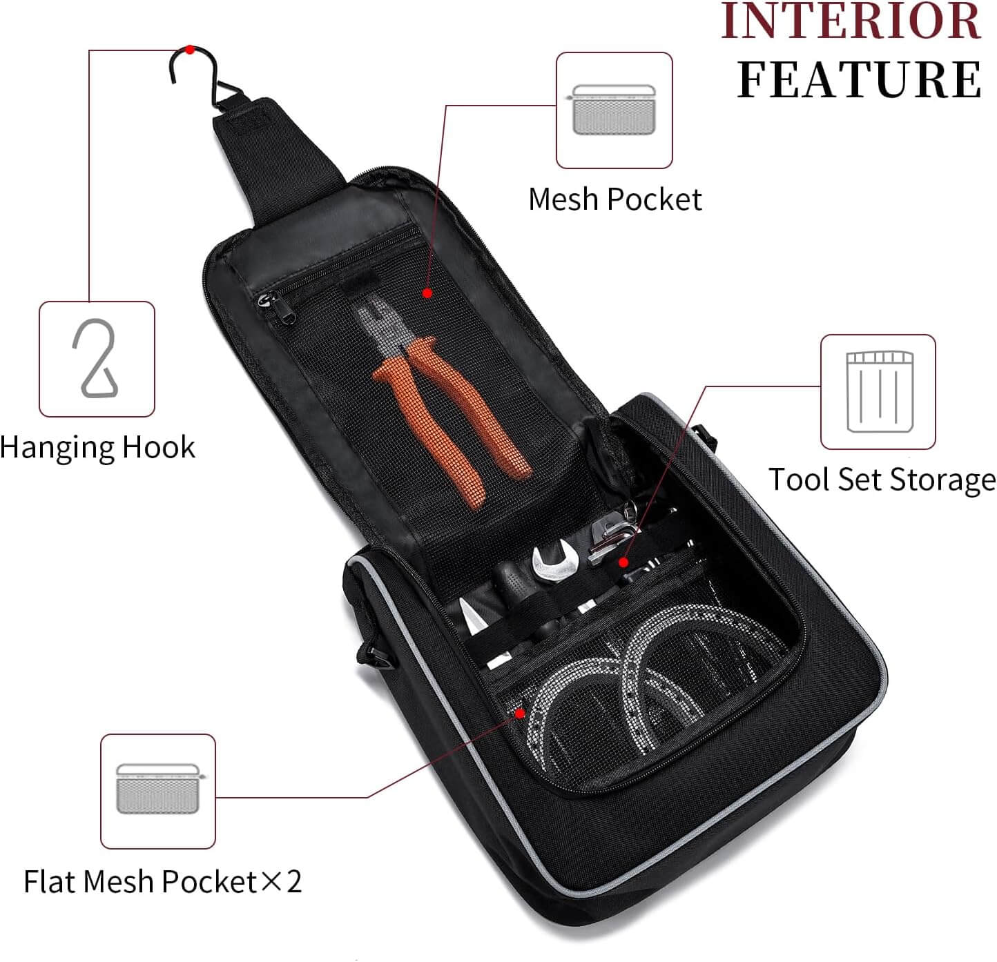 Portable Horseshoe Storage Bag for Carrying Horseshoe Outdoor Game Equipment,Lightweight and Durable,Can Store 2 Pairs of Horseshoes(Bag Only)