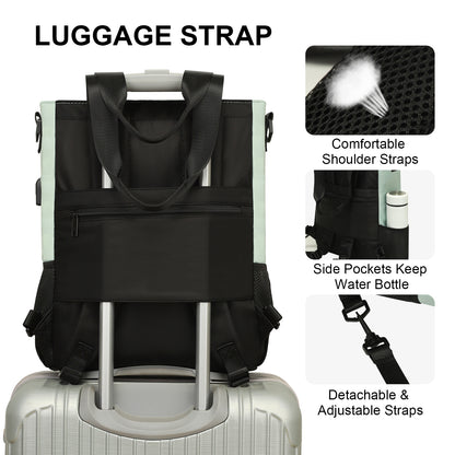 Luggage strap with shoulder straps, side pockets, and detachable adjustable straps on a suitcase.