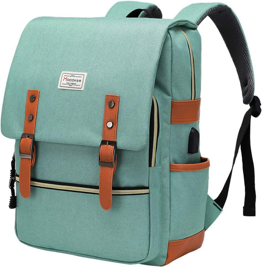 Modoker Upgraded Vintage 17 Inch Laptop Backpack for Women Men