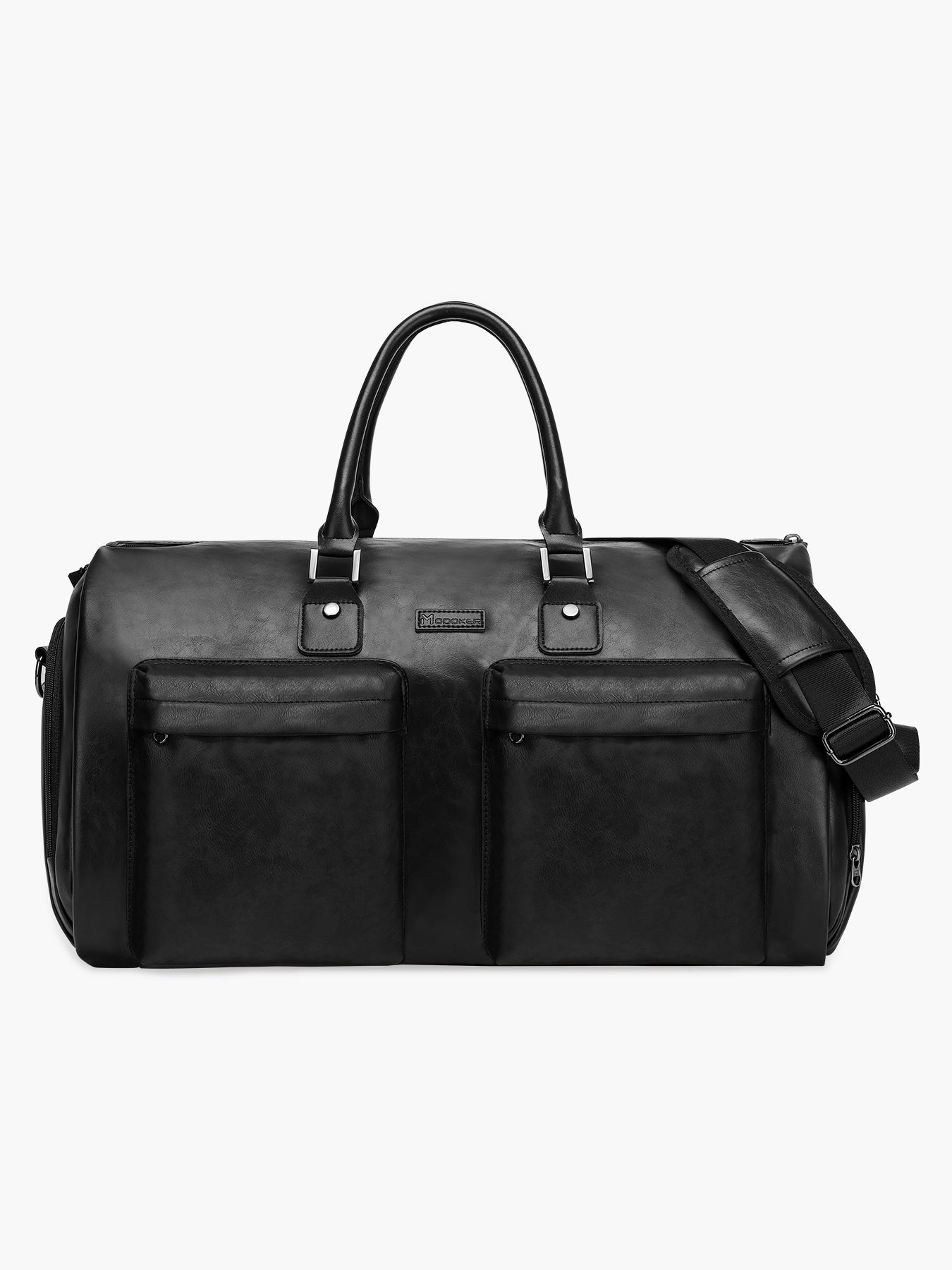 Convertible Leather Garment Bag for Travel-MODOKER-Black
