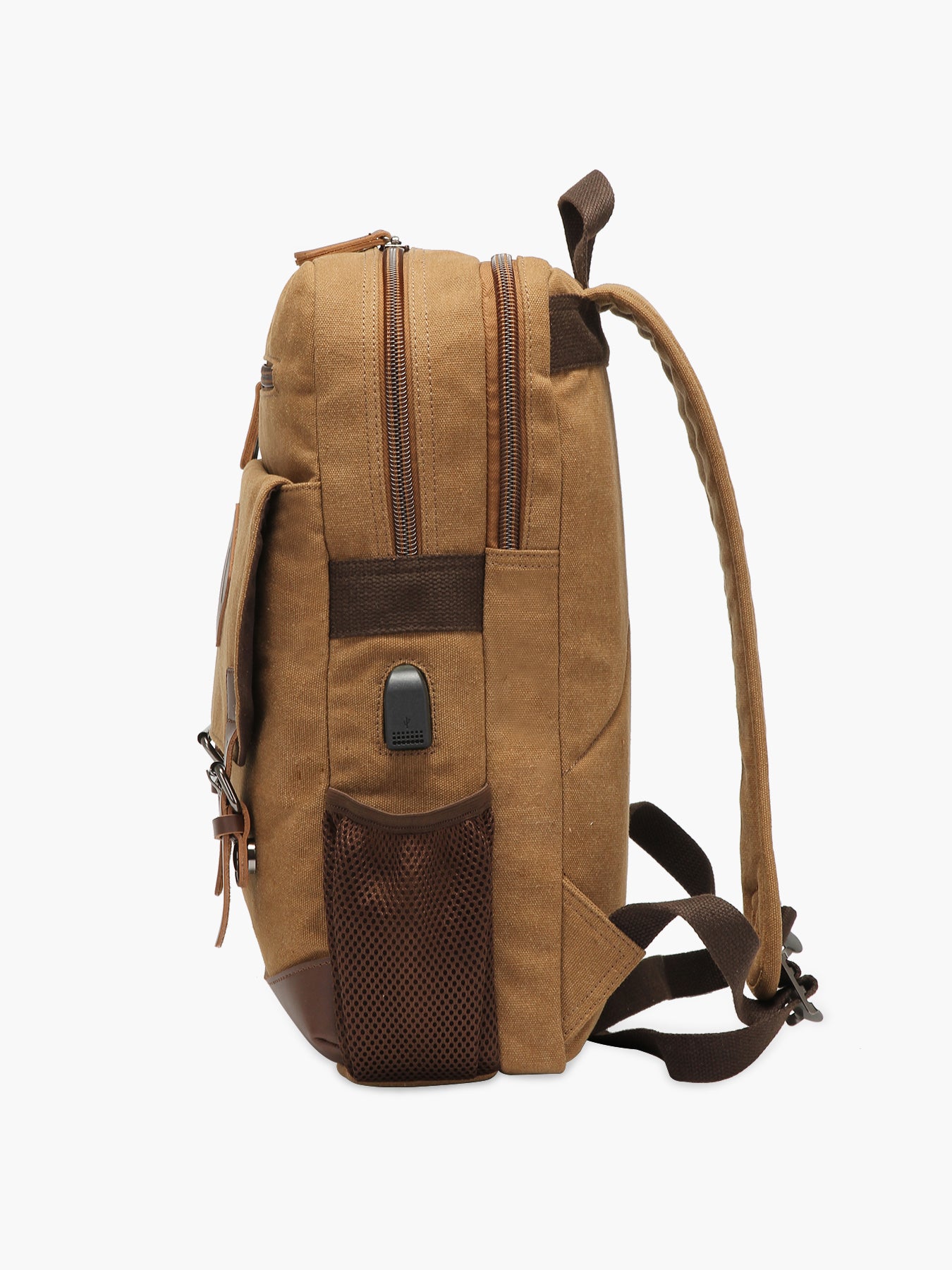 backpack canvas laptop Modoker Vintage Backpack for Men Women, Canvas Bookpack Fits Most 15.6 Inches Computer and Tablets, Rucksack Backpack with USB Charging Port Black