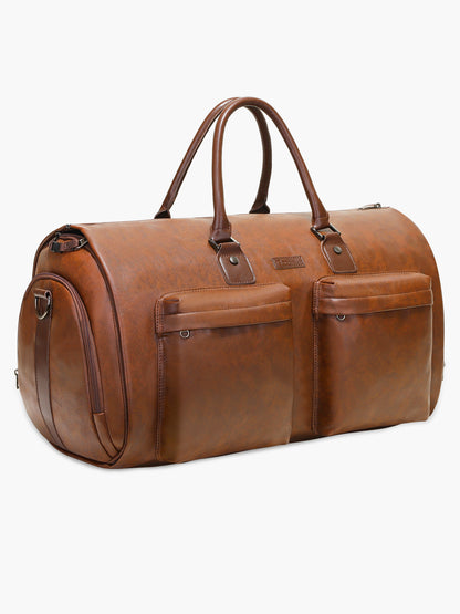 Convertible Leather Garment Bag for Travel-MODOKER-Brown