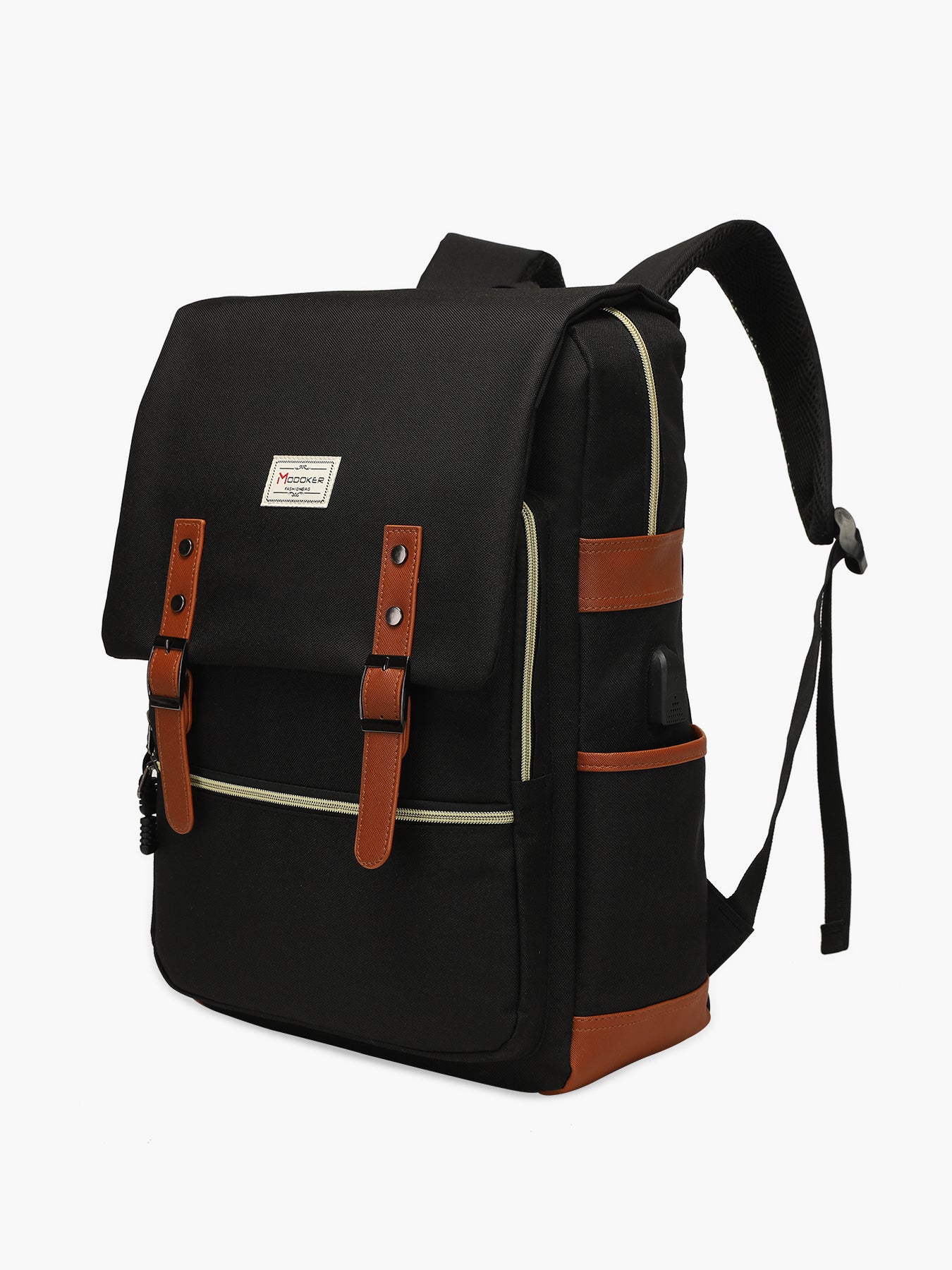 MODOKER Vintage Laptop Backpack for Women Men- Black Travel Backpack 