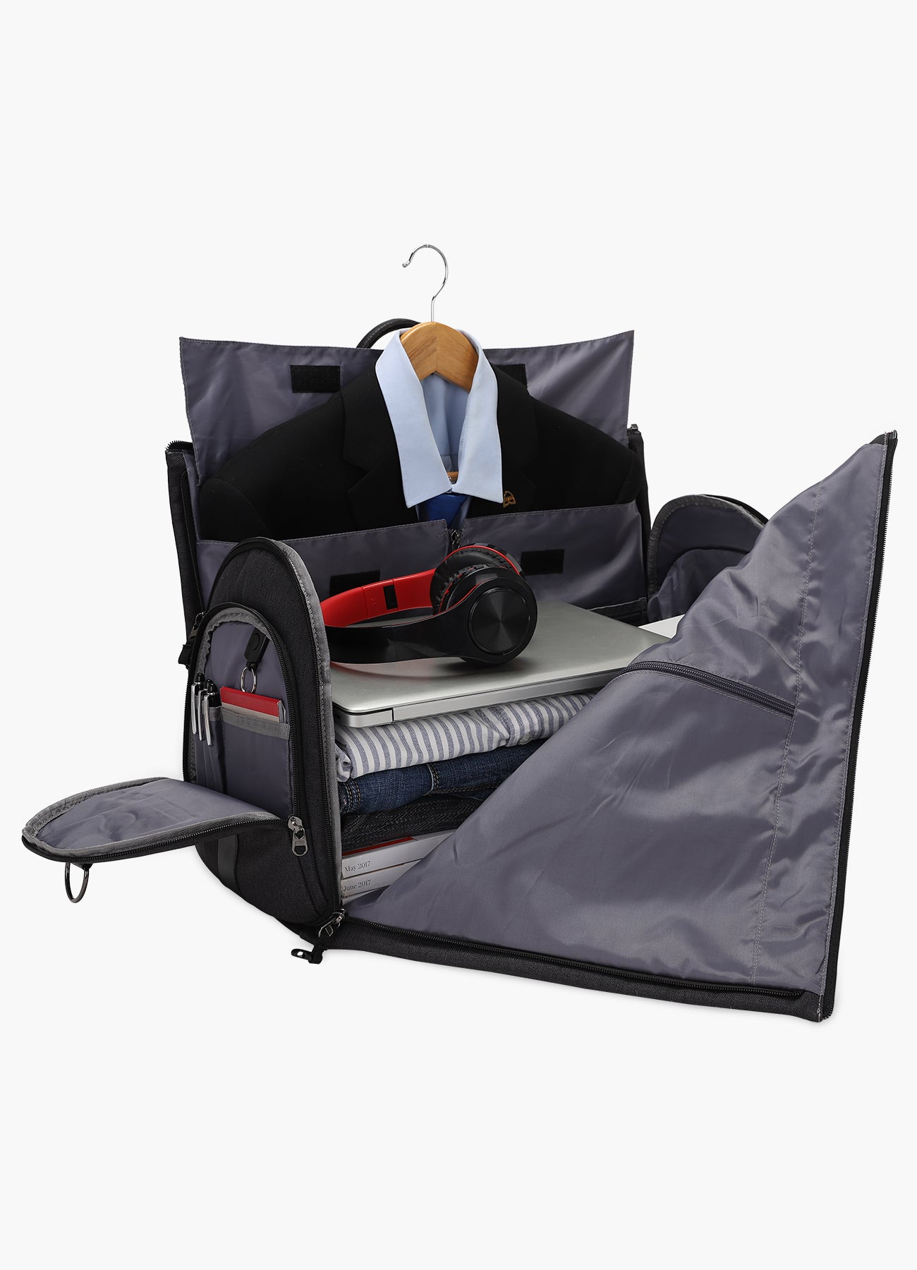 Garment Bag for Travel With Toiletry Bag Convertible