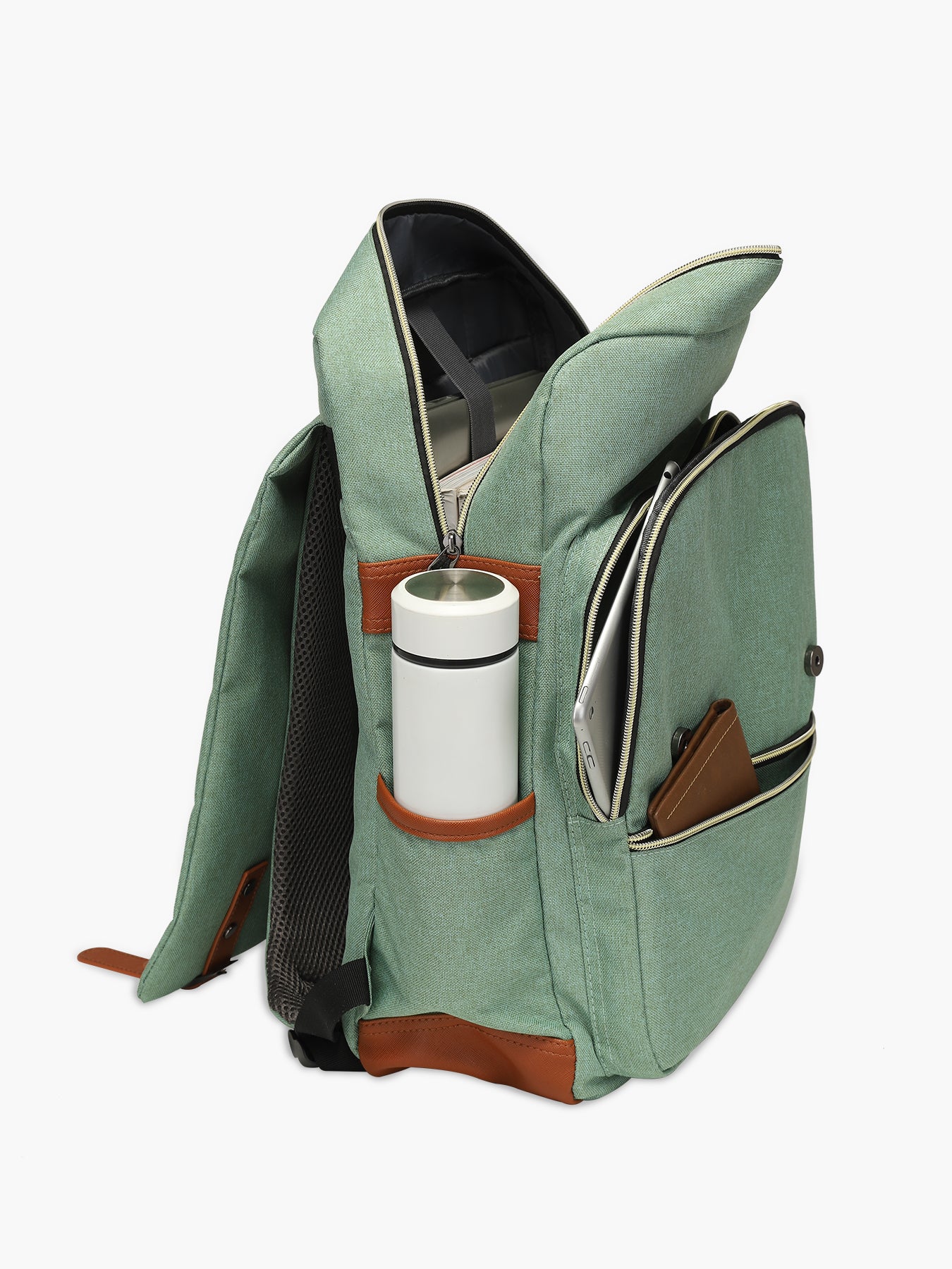 MODOKER Vintage Laptop Backpack for Women Men- Green Laptop Backpack 